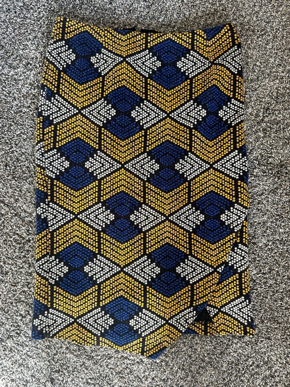Maeve Skirt with Asymmetrical Front and Geometric Pattern